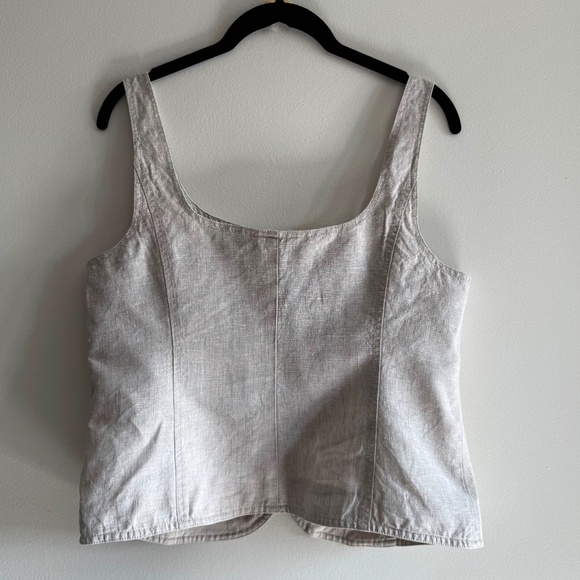 Alex Mill Luna Linen Vest Women’s Large Natural Beige Button Front Minimalist - Picture 4 of 8